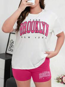 Conjunto De 2 Piezas Blusa OverSize De Moda + Short Biker Diseños Casuales Combinables - Rosa - Ver 4