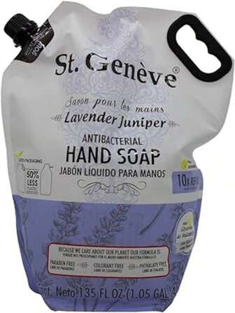 MARVAL TECH - St. Genève Jabón líquido para manos de 4 litros con aroma a lavanda y aroma a enebro - Decoración de baño de verano