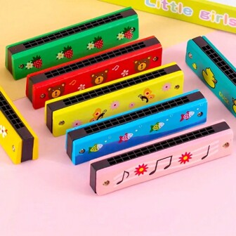 1 Pieza Decoración navideña Instrumento musical Armónica de 16 orificios Juguete de educación temprana para padres e hijos Regalo de armónica para niños pequeños, niños, adultos principiantes Instrumento musical Juguete regalo (color aleatorio), útiles escolares, juguetes para niños, armónica, juguetes