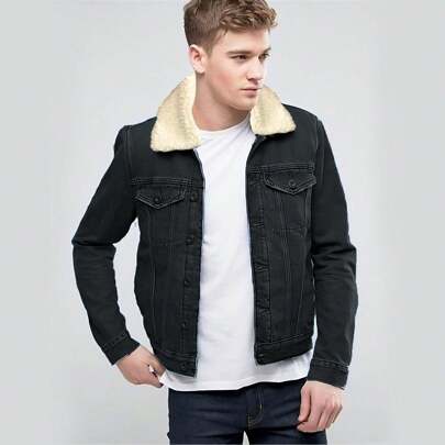 Chamarra Mezclilla Hombre Con Forro Tipo Borrega SPORT FASHIONHOT TRENDING BH