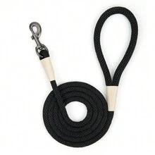 重責任狗繩,6英尺耐用尼龍寵物牽繩,堅固加厚手柄,中大型犬小狗訓練和散步必備 - 黑色 - 查看 3
