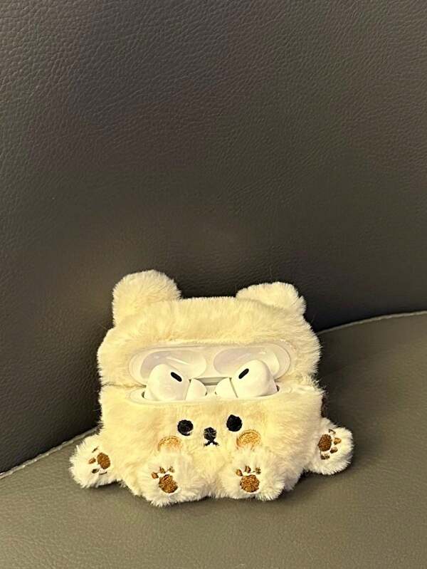 1pc Cute Plush Bear Protective Case Compatible With Apple Pro 1st/2nd/3rd Generation Wireless Bluetooth Earphones