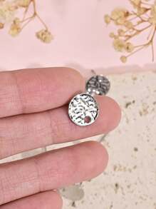 10pcs Basic Earring Components Ear Stud Post & Back For Diy Jewelry Making - Silver - View 4