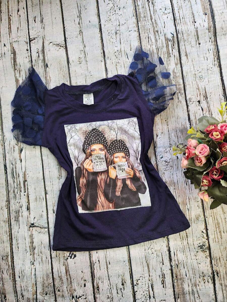 Young Girls Blouses - 藏蓝色 - 查看 1