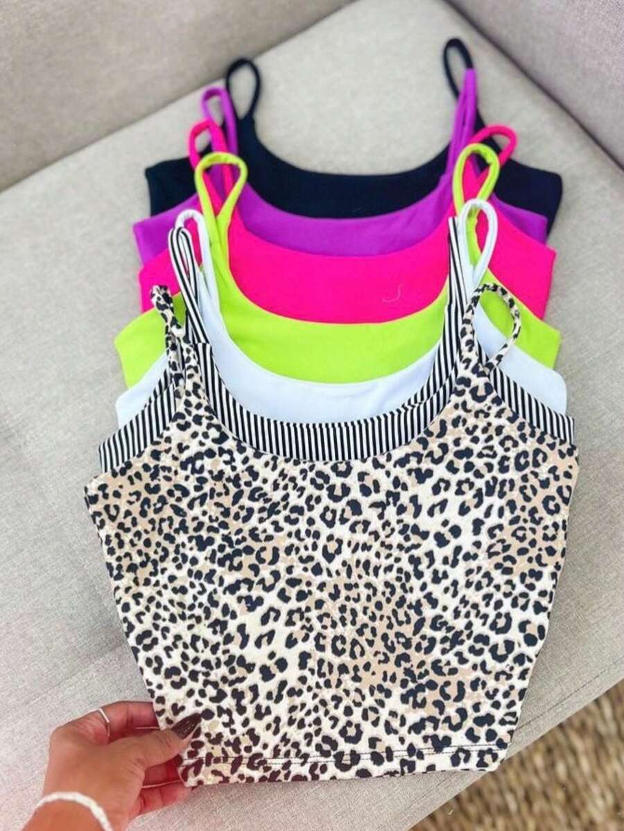 Women Tank Tops & Camis - 青檸色 - 查看 1
