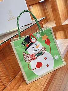 2024新潮聖誕老人/新年禮物盒,木製手提禮品盒,可用於春節、元旦和年會,空盒 - 彩色 - 查看 2