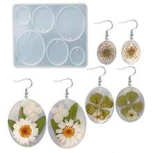 1pc DIY Geometric Earrings & Necklace Crystal Glue Mold Mirror Silicone Mold For Women's Epoxy Resin Jewelry Making