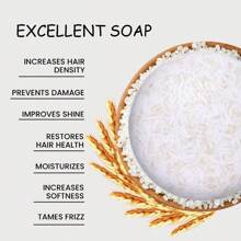 Jabón Hecho A Mano Con Leche De Arroz, Barra De Champú Para Cabello - Albaricoque - Ver 2