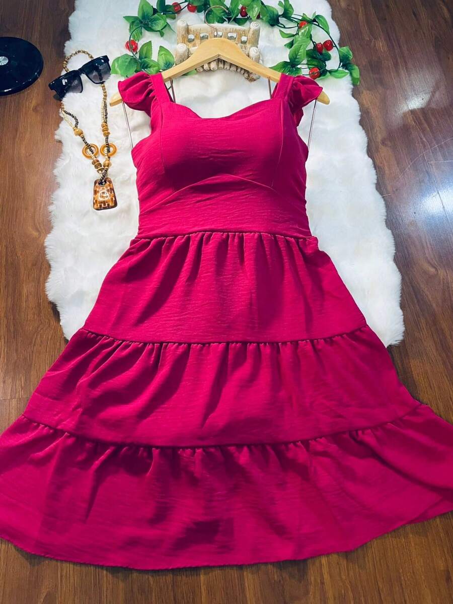 Women Dresses - 玫紅色 - 查看 1