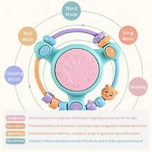 1 件 13 公分粉紅珠子迷宮鼓玩具,附音樂鍵和配件,幼兒教育和發展多功能禮物,顏色隨機,適合萬聖節、感恩節和聖誕節 - 粉色 - 查看 4