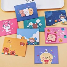 8 Piezas Tarjetas De Felicitación Plegables De Dibujos Animados Con Bendiciones Festivas Y Mensaje Para Expresar Amor - Multicolor - Ver 1