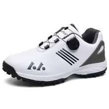 Men's Tennis Shoes. Golf Shoes. Waterproof Sports Rotary Knob Shoes. Athletic Casual Shoes - Black and White - View 1