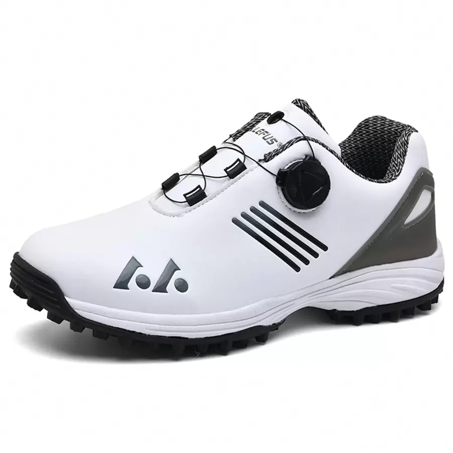 Men's Tennis Shoes. Golf Shoes. Waterproof Sports Rotary Knob Shoes. Athletic Casual Shoes - Black and White - View 1