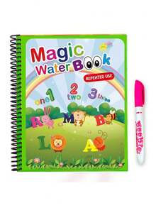 1 Set Reusable Children's Magic Water Drawing Book, Repeated Doodling, Hand-painted Book, Kindergarten Coloring Book - Lime Green - View 5