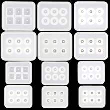 1 Pieza Moldes De Silicona De Resina Epoxi De Cristal Para Hacer Diy Abalorios Y Colgantes En Formas Redondas, De Diamantes, Cuadradas, Ovaladas Y Rectangulares Para Pulseras Y Collares