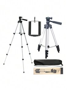 Tripie Universal Aluminio Celular Cámara 1 Metro 3 Niveles - Plateado - Ver 2
