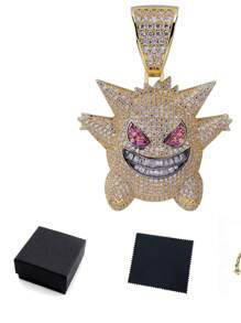 Cadena De Eslabones Gengar Hip Hop Collares De Diamantes - Dorado - Ver 3