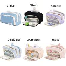 1 个铅笔盒，大容量且美观，适合 6-12 岁女孩的手持笔盒，新品，返校，学校用品，铅笔袋，书包