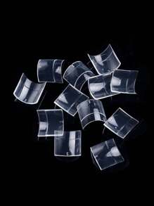200pcs/box Short Half Cover French Nail Tips With Transparent Design, Artificial Nails For Nail Art - Clear - View 2