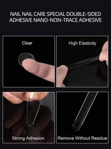 klimonla 100片/张纳米粘性练习美甲贴片，双面圆形粘性按压胶带，适用于美甲练习、美甲用品、美甲工具、美甲艺术工具、返校用品、美甲、按压式美甲工具 - 白色 - 查看 4