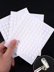klimonla 100片/张纳米粘性练习美甲贴片，双面圆形粘性按压胶带，适用于美甲练习、美甲用品、美甲工具、美甲艺术工具、返校用品、美甲、按压式美甲工具 - 白色 - 查看 3
