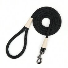 重責任狗繩,6英尺耐用尼龍寵物牽繩,堅固加厚手柄,中大型犬小狗訓練和散步必備 - 黑色 - 查看 1