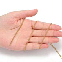 2m 不銹鋼常規鏈條 3x4mm 金色和鋼色,用於製作項鍊、手鍊、身體和耳飾、diy 個性化配飾,適合女士 - 金色 - 查看 3