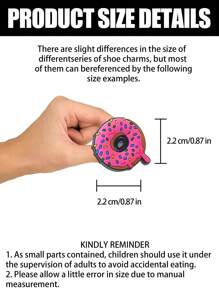 20个食物主题图案可爱鞋夹，适合装饰拖鞋、铅笔盒、包包和派对礼物，也是女士度假装扮的沙滩配饰。