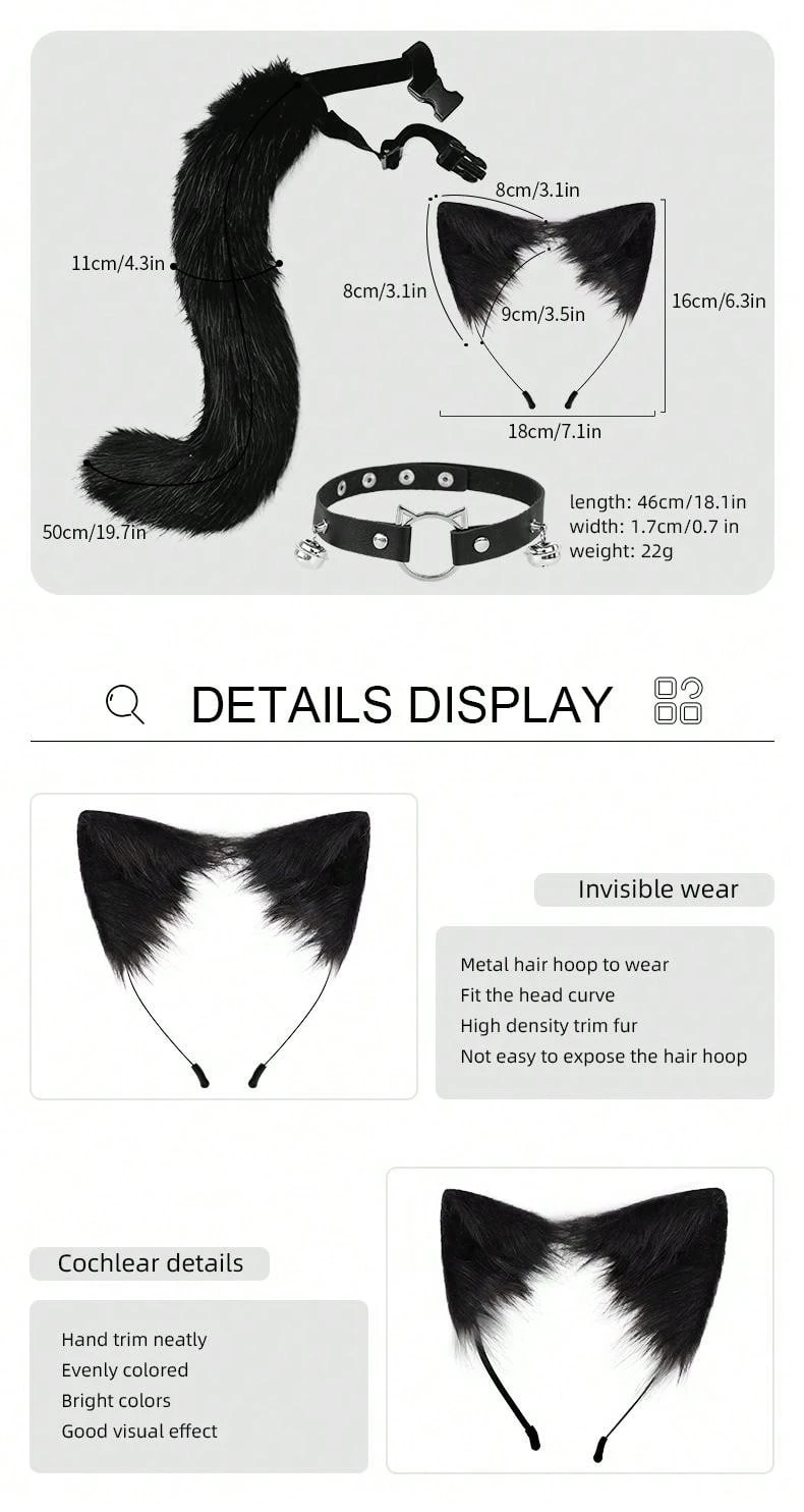 Kitty Ears Tail Headband Accessory main image 1