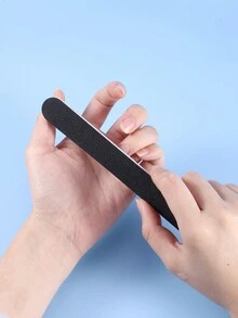 20入組黑色雙面砂紙指甲文件,240/240砂粒,適用於打磨、拋光和美甲護理 - 黑色 - 查看 2