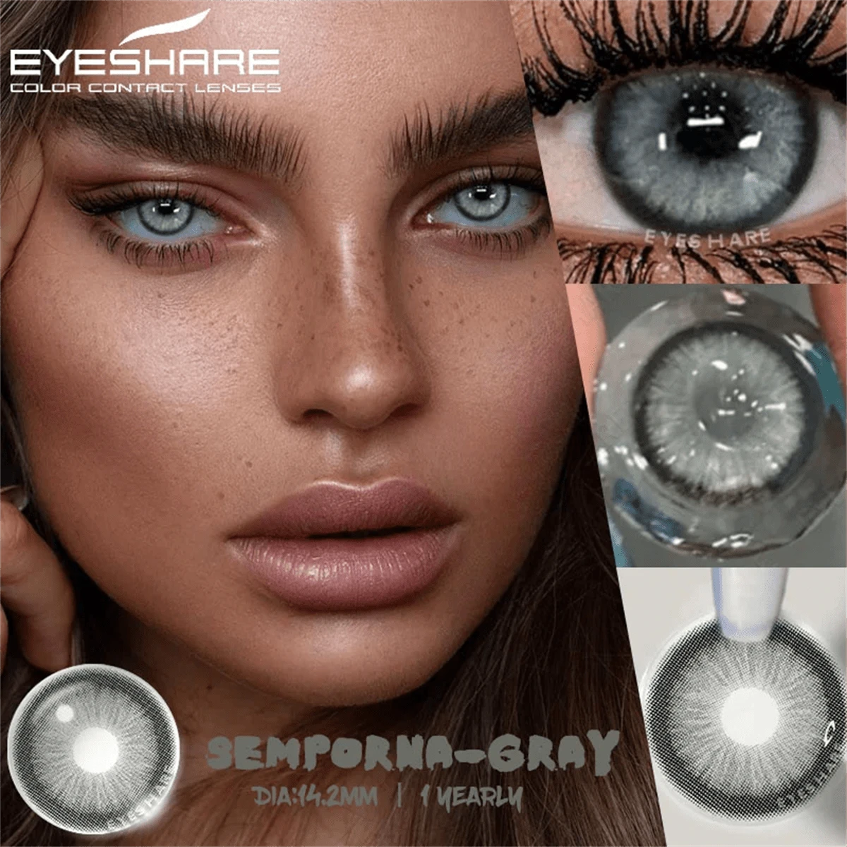 EYESHARE 天然彩色隐形眼镜 2 片装 全新隐形眼镜 蓝色 彩色镜片 绿色镜片 时尚彩色镜片 眼色 万圣节服装 角色扮演