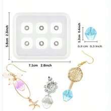 1 Pieza Moldes De Silicona De Resina Epoxi De Cristal Para Hacer Diy Abalorios Y Colgantes En Formas Redondas, De Diamantes, Cuadradas, Ovaladas Y Rectangulares Para Pulseras Y Collares