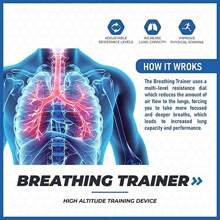 1 件組肺部呼吸練習便攜式呼吸健身鍛鍊器耐力鍛鍊裝置可調節阻力 - 黑色 - 查看 5