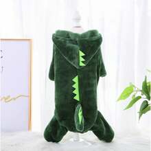 批发宠物用品秋冬珊瑚绒恐龙服装（适用于狗和猫） - 軍綠色 - 查看 6
