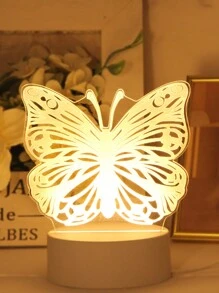 1pc Usb 3d Glowing Butterfly Shaped Creative Night Light For Home Decoration, Living Room, Bedroom, Tabletop