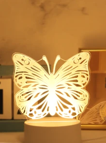 1pc Usb 3d Glowing Butterfly Shaped Creative Night Light For Home Decoration, Living Room, Bedroom, Tabletop