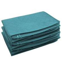 衣物收納袋棉被袋可折疊收納箱衣櫥整理器增強型布料透明窗口適用於毛衣、外套、t恤、毯子、1個入組、37升、灰藍色 - 灰色*6pcs - 查看 9