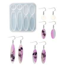 1pc DIY Geometric Earrings & Necklace Crystal Glue Mold Mirror Silicone Mold For Women's Epoxy Resin Jewelry Making