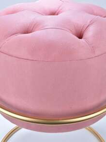 Pufe Para Sala Loja Redondo Veludo Barato Direto De Fábrica Puff Decorativo Luxo Macio Camarin Loja Sala de estar Clinicas para quarto infantil - Rosa empoeirado - Visão 5