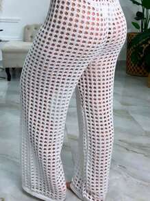 Women Sweater Pants - 白色 - 查看 4
