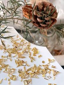 5g 金色不对称形状指甲钉混合用于美甲装饰 - 金色 - 查看 1