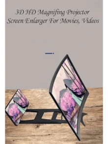Amplificador de Pantalla para Celular de 14 pulgadas 3D HD |  Lupa de pantalla de teléfono móvil Soporte de teléfono plegable para escritorio | Pantalla amplificadora de Imagen Curva, para mejor visualización de Celular - Negro - Ver 6