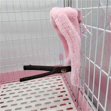 1入組鸚鵡毛絨防風巢穴袋,掛籠寢具,保暖披肩和床罩 - 粉色 - 查看 3