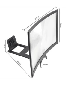 Amplificador de Pantalla para Celular de 14 pulgadas 3D HD |  Lupa de pantalla de teléfono móvil Soporte de teléfono plegable para escritorio | Pantalla amplificadora de Imagen Curva, para mejor visualización de Celular - Negro - Ver 3