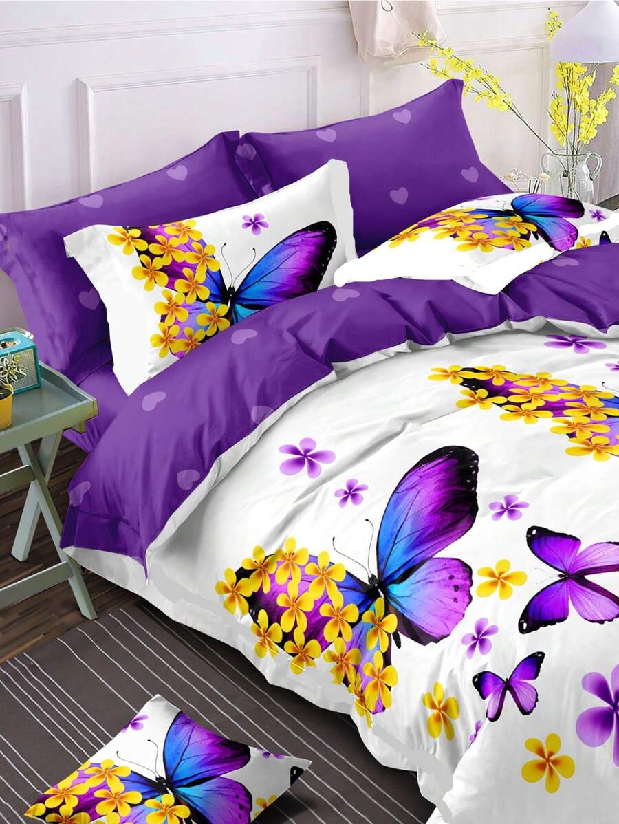 3 PiecesBedding Set (1 Duvet Cover + 2 Pillowcases, Without Quilt And Pillow Insert) , Soft & Comfortable, Machine Washable, Home Decor, Holiday Gift - Multicolor - View 1