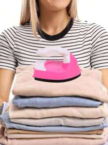 Mini Plancha para ropa de Mano, Prendas de Vestir, Plancha electrónica portátil Antiadherente para Manualidades y Manualidades con Enchufe