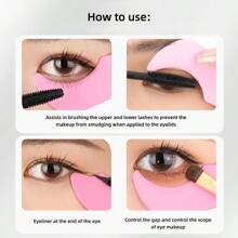 Pink Silicone Eyeliner And Eyeshadow Brush Applicator Tool For Mascara & Eye Makeup, Great For Students And Beginners, Multipurpose And Versatile - Pink - View 4