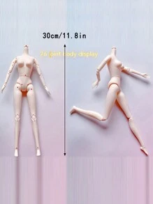 1個可愛的卡通人物臉膜,30cm,細緻,6個可互換的關節,膚色白皙,共26個關節。可用於手工製作娃娃玩具,也可作為桌面裝飾。 - 白色 - 查看 2