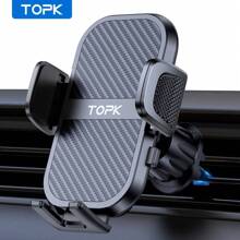 TOPK Air Vent Car Mount, [ Big Phones & Thick Case Friendly ] Cell Phone Holder for Car Hands Free Clamp Cradle Vehicle Compatible with All Phones - Black - View 3