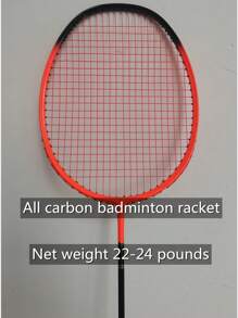 隨機顏色設計的高端全碳羽毛球拍套裝,3u雙拍包含高級牛津布材質,耐用、專業、超輕、碳纖維集成,全碳纖維製造和高彈力 - 橘色 - 查看 3